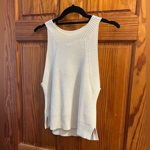 White knit tank, high neck